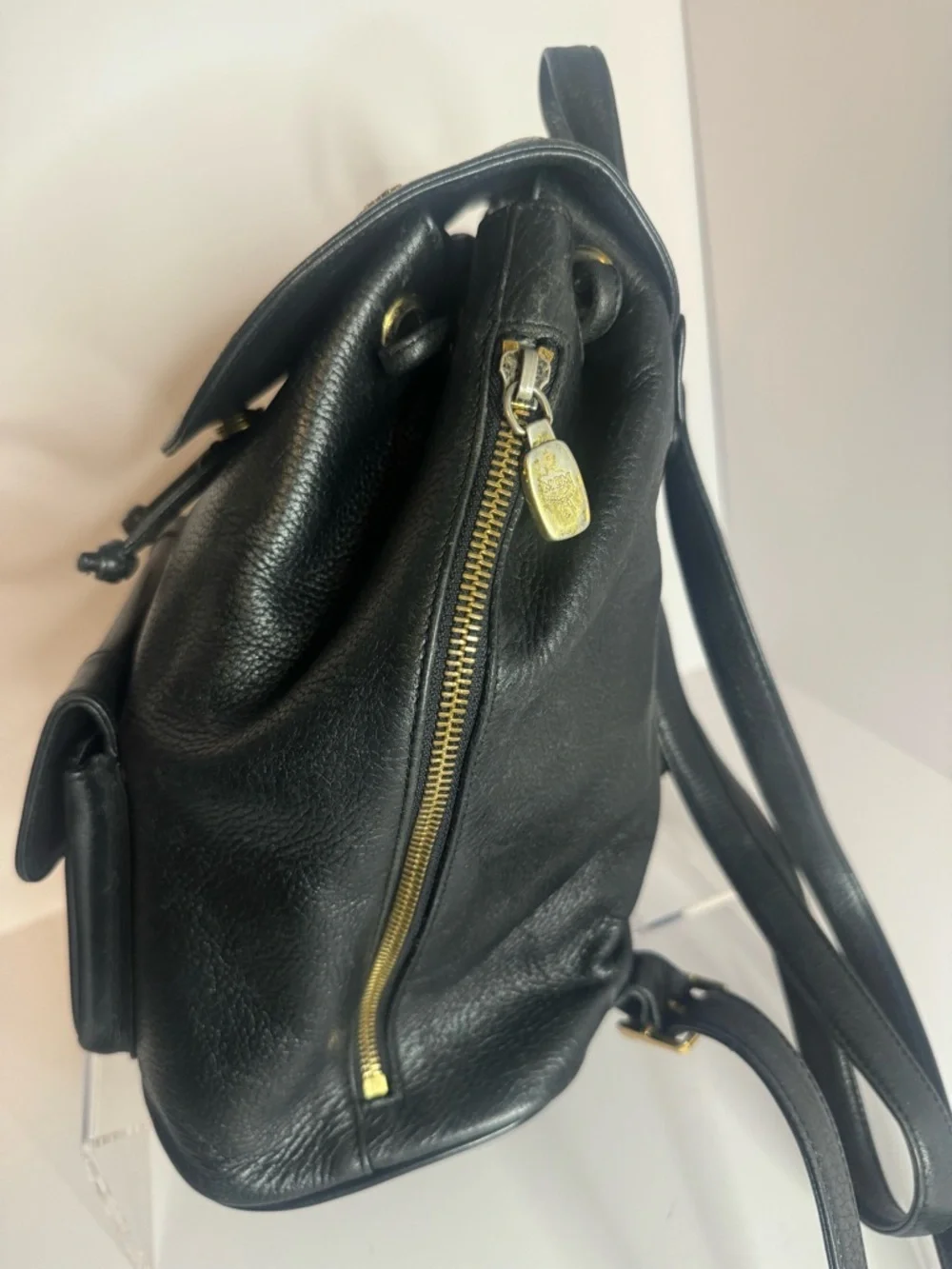 💖 #291 MCM Black Leather Studded Backpack